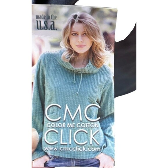 CMC Top Women's Size Medium Gray Color Me Cotton Button Up 100% Linen - Picture 5 of 7